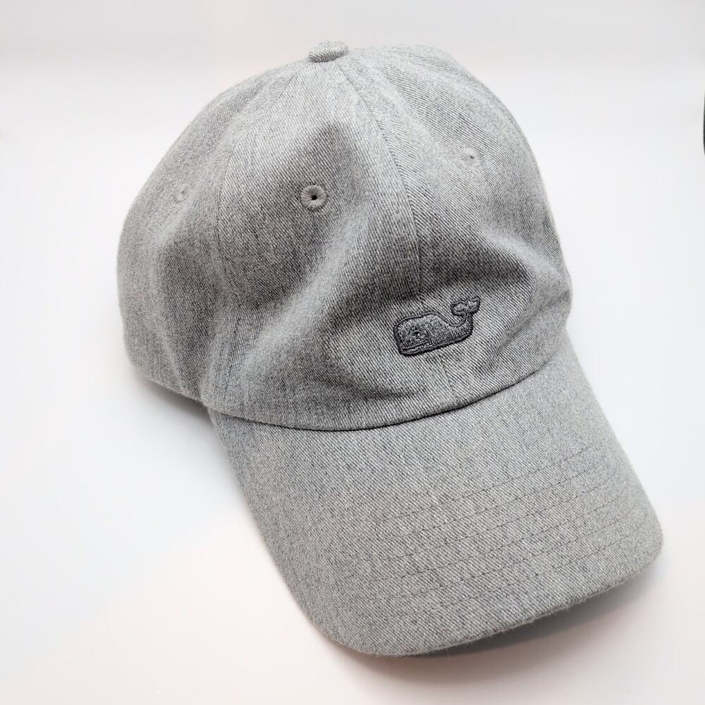 Vineyard Vines Hat Cap Strap Back One Size Gray Mens Whale Logo Baseball Casual